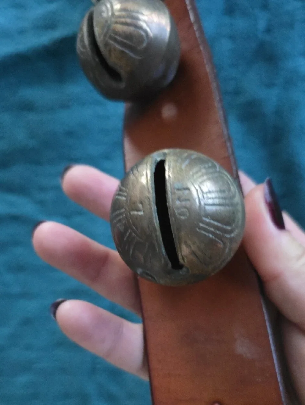 Brown Leather Wrist Strap with Decorative Conchos - Brown